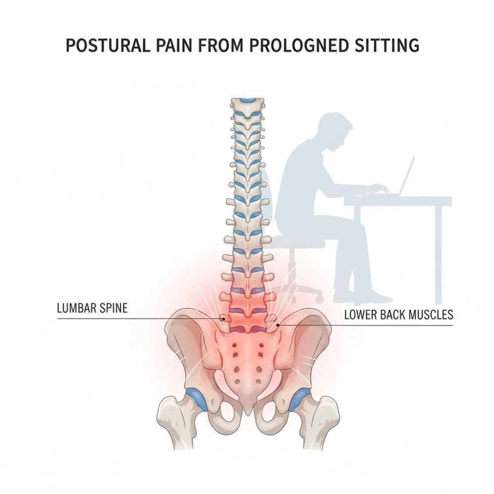 Illustration comparing neutral vs slouched spine while sitting.